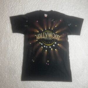 Vintage aop‎ Hollywood stars men's black single stitch tshirt 90s M